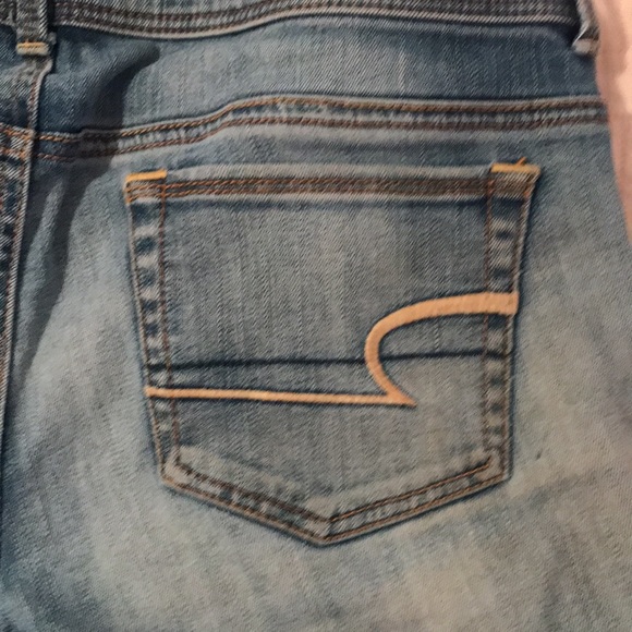 American Eagle outfitters Jean Bermuda shorts kick boot super stretch Sz 10 - Picture 8 of 12